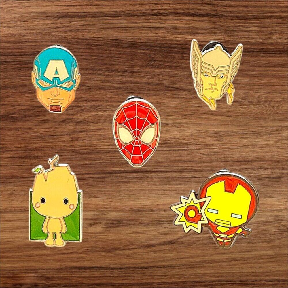 5 Marvel Avengers Disney Parks Trading Pins, Plus 2 Bonus Pins